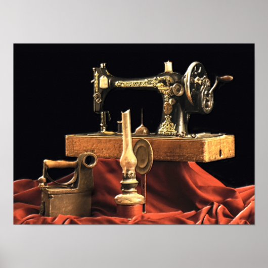 ヴィンテージアンティーク裁縫機 ポスター (正面)