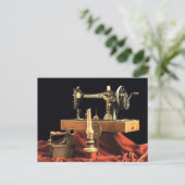 ヴィンテージアンティーク裁縫機 ポストカード (スタンド正面)