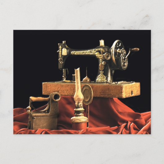 ヴィンテージアンティーク裁縫機 ポストカード (正面)