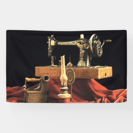 ヴィンテージアンティーク裁縫機 横断幕 (横)