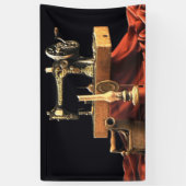 ヴィンテージアンティーク裁縫機 横断幕 (縦)