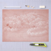 ヴィンテージアンティーク赤面ピンクホワイトピアールデコパージュ 薄葉紙 (クラフト)