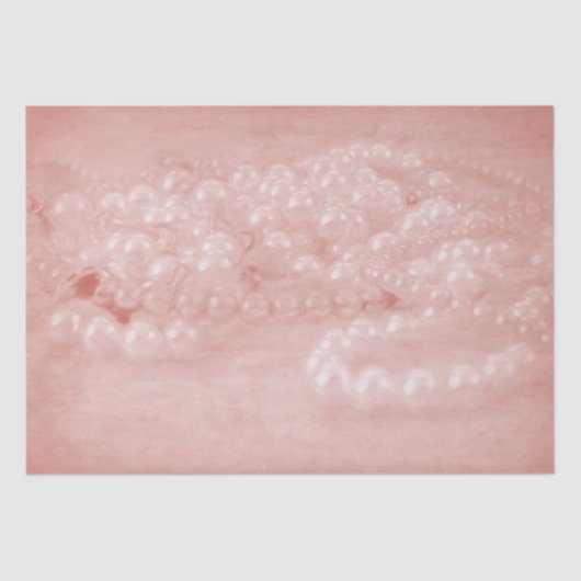 ヴィンテージアンティーク赤面ピンクホワイトピアールデコパージュ 薄葉紙 (正面)