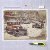 ヴィンテージアンティーク車のデコページ 薄葉紙 (クラフト)