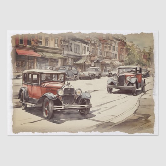 ヴィンテージアンティーク車のデコページ 薄葉紙 (正面)