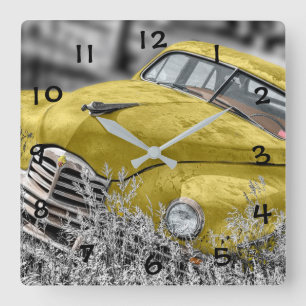 ヴィンテージアンティーク車 スクエア壁時計