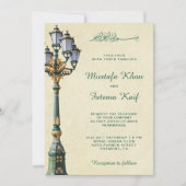 ヴィンテージアンティーク通りランプイスラム結婚教徒 招待状 (正面)