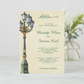 ヴィンテージアンティーク通りランプイスラム結婚教徒 招待状 (スタンド正面)