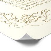 ヴィンテージアンティーク金ゴールドグレープつる植物結婚ズの座席 ポスター (角)