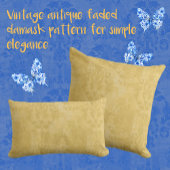 ヴィンテージアンティーク金ゴールドダマスクパターン クッション