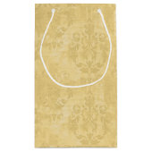 ヴィンテージアンティーク金ゴールドダマスクパターン スモールペーパーバッグ (裏面)