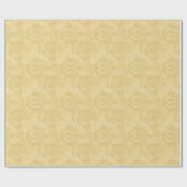 ヴィンテージアンティーク金ゴールドダマスクパターン ラッピングペーパー (フラット)