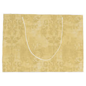 ヴィンテージアンティーク金ゴールドダマスクパターン ラージペーパーバッグ (裏面)