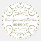 ヴィンテージアンティーク金ゴールドフローリッシュ結婚ズモノグラム ラウンドシール (正面)