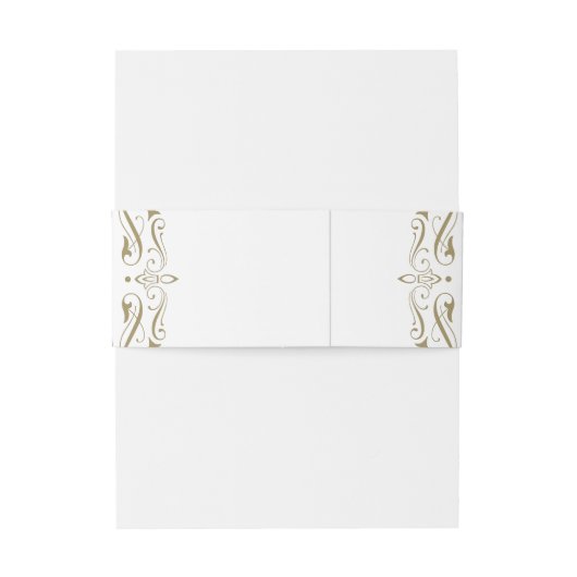 ヴィンテージアンティーク金ゴールドフローリッシュ結婚ズモノグラム 招待状ベリーバンド (裏面例)