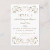 ヴィンテージアンティーク金ゴールドフローリッ結婚シュ詳細 エンクロージャーカード (正面)