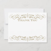 ヴィンテージアンティーク金ゴールドフローリッ結婚シュ ノートカード (正面)