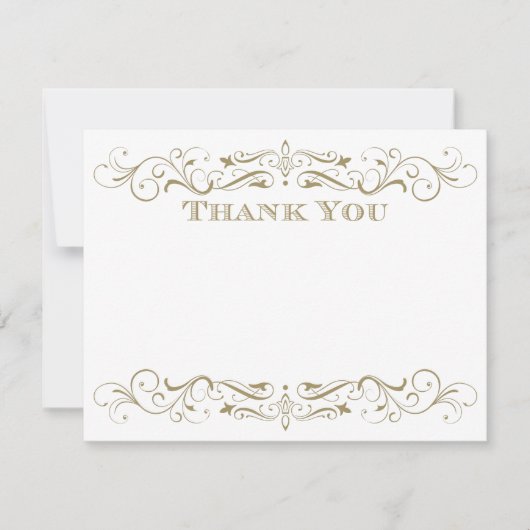 ヴィンテージアンティーク金ゴールドフローリッ結婚シュ ノートカード (正面)