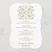 ヴィンテージアンティーク金ゴールドフローリッ結婚シュ メニュー (正面)