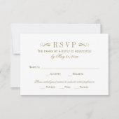 ヴィンテージアンティーク金ゴールドフローリッ結婚シュ 出欠カード (正面)