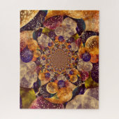 ヴィンテージアンティーク金ゴールド紫抽象芸術バルーン ジグソーパズル (縦)