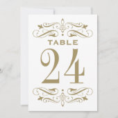 ヴィンテージアンティーク金ゴールド結婚フローリッシュのテーブル番号 招待状 (正面)