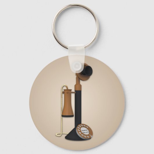 ヴィンテージアンティーク電話キーチェーン キーホルダー (正面)