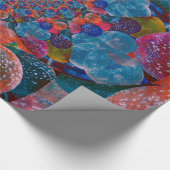 ヴィンテージアンティーク青赤抽象芸術バルーン ラッピングペーパー (角)