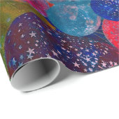 ヴィンテージアンティーク青赤抽象芸術バルーン ラッピングペーパー (ロールコーナー)