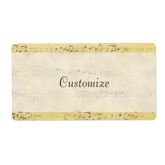 ヴィンテージアンティーク音符のカスタムラベル ラベル (正面)