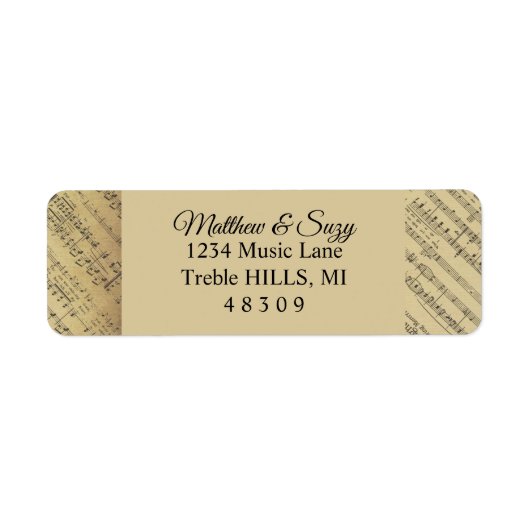 ヴィンテージアンティーク音符パターンミュージシャン ラベル (正面)