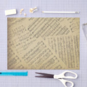 ヴィンテージアンティーク音符パターンミュージシャン 薄葉紙 (クラフト)