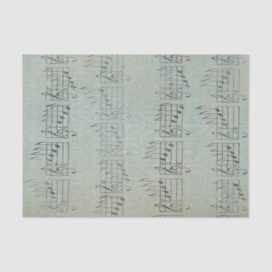 ヴィンテージアンティーク音符パターンミュージシャン 薄葉紙 (正面)