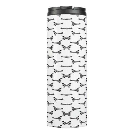 ヴィンテージアンティーク飛行機のカスタム背景色 タンブラー (裏面)