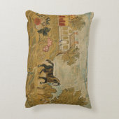 ヴィンテージアンティーク馬像装飾用クッション アクセントクッション (裏面(縦))