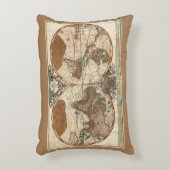 ヴィンテージアンティーク1691サンソンの世界の地図 アクセントクッション (正面(垂直))