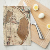 ヴィンテージアンティーク1691サンソンの世界の地図 キッチンタオル (四つ折り)