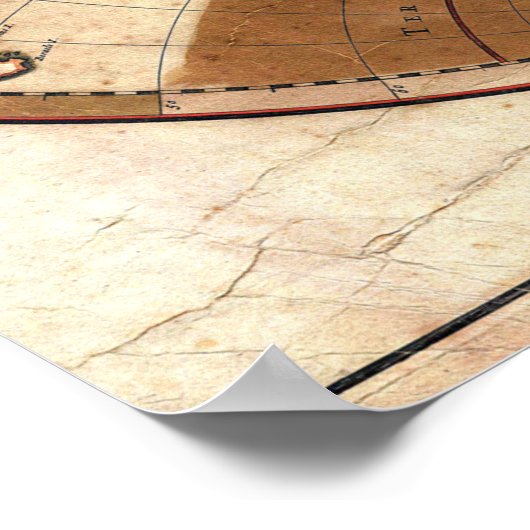 ヴィンテージアンティーク1691サンソンの世界の地図 ポスター (角)