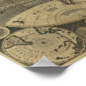 ヴィンテージアンティーク1702世界地図by George Willdey ポスター (角)