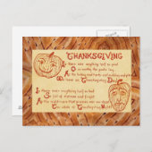 ヴィンテージアンティーク1909感謝祭はがき シーズンポストカード (正面/裏面)