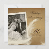 ヴィンテージアンティーク50周年記念写真招待状 招待状 (正面)