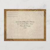 ヴィンテージアンティークTeastine Swirl Wedding RSVP返信 インビテーションポストカード (裏面)