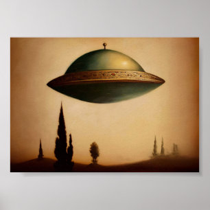 ヴィンテージアンティークUFOアー絵画ト ポスター