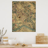 ヴィンテージアンティータムバトルフィールドの地図(1862) ポスター (キッチン)