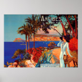 ヴィンテージアンティーブコートダジュール旅行ポスター ポスター (正面)