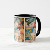 ヴィンテージアンティーブ，フランス：旅行ホリデーバケーション マグカップ (正面右)