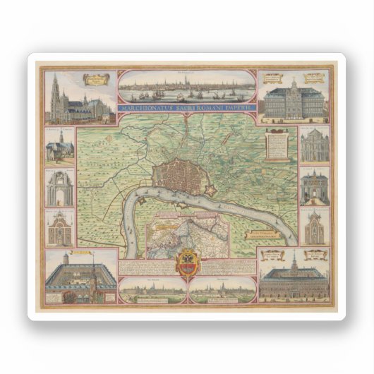 ヴィンテージアントワープの地図 シール (正面)