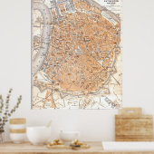 ヴィンテージアントワープの地図(1905年) ポスター (キッチン)