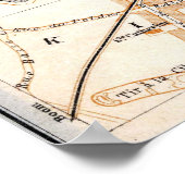 ヴィンテージアントワープの地図(1905年) ポスター (角)