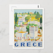 ヴィンテージアンドロス，ギリシャ，旅行ポスター ポストカード (正面/裏面)